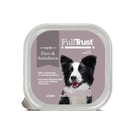 Imagen de Alimento húmedo para perros adultos paté sabor pavo & arándanos Full Trust 100g