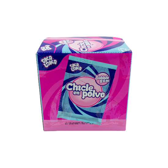 Imagen de Goma de mascar en polvo sabor frutal Oka Loka 12 pzas de 12g c/u (144g)