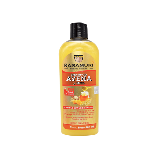 Imagen de Shampoo de avena y miel para cabello sensible y opaco Raramuri 400ml