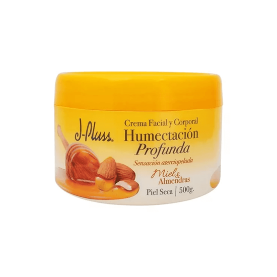 Imagen de Crema facial y corporal para piel seca J-Pluss Miel & Almendras Humectación Profunda 500g