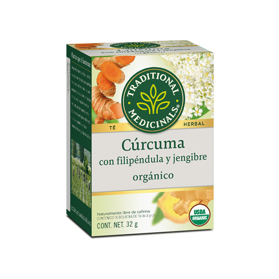 Imagen de Té de cúrcuma con filipéndula y jengibre Traditional Medicinals 16 sobres con 2g c/u