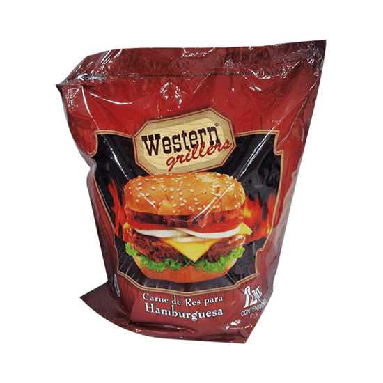 Imagen de Carne de res moldeada para hamburguesa Western Grillers 30 pzas de 113g c/u (3.39kg)