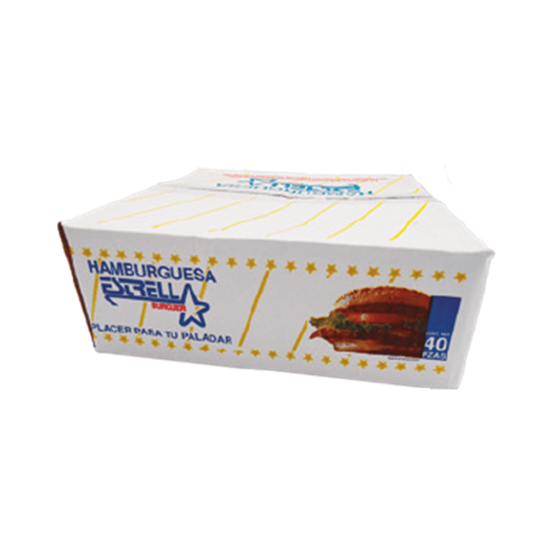 Imagen de Carne preparada y moldeada para hamburguesa Estrella Burguer 40 pzas de 94g c/u (3.76kg)