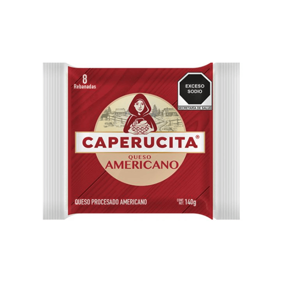 Imagen de Queso procesado americano Caperucita 8 rebanadas (140g)