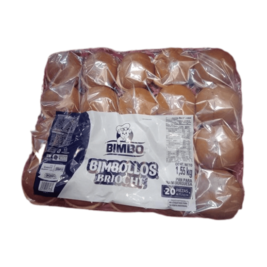 Imagen de Pan para hamburguesa grande Bimbollos Brioche Bimbo 20 pzas (1.55kg)