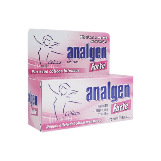 Imagen de Analgen Forte para cólico menstrual intenso (naproxeno y paracetamol) 12 tabletas