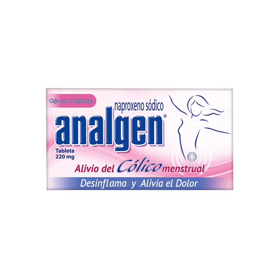 Imagen de Analgen para cólico menstrual (naproxeno sódico) 10 tabletas