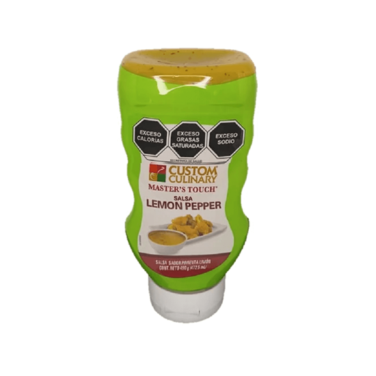 Imagen de Salsa para alitas sabor lemon pepper Custom Culinary 490g (472.5ml)