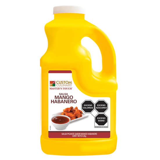 Imagen de Salsa picante para alitas sabor mango habanero Custom Culinary Master's Touch 4.3kg (3.7L)