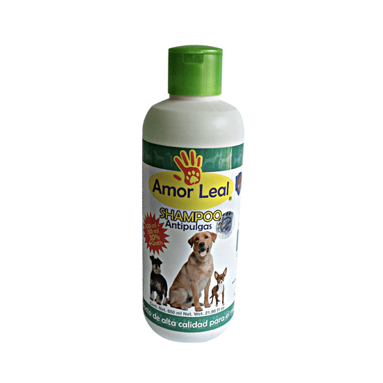 Imagen de Shampoo antipulgas sin sal para mascotas Amor Leal 650ml