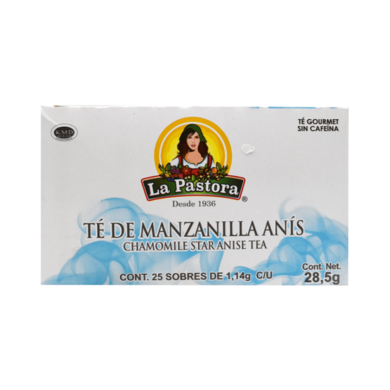 Imagen de Té de manzanilla y anís La Pastora 25 sobres de 1.14g c/u (28.5g)