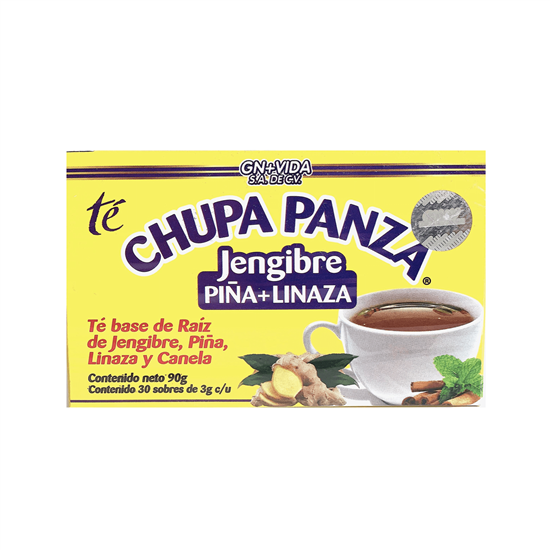Imagen de Té reductivo de jengibre, piña, linaza y canela GN+Vida Té Chupa Panza 30 sobres de 3g c/u (90g)