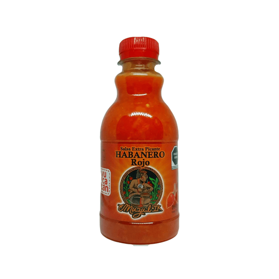 Imagen de Salsa extra picante de chile habanero rojo Muzul Ik 260g