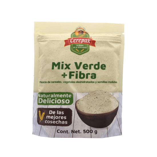 Imagen de Mezcla de cereales, vegetales deshidratados y semillas molidas Cerepak Mix Verde + Fibra 500g