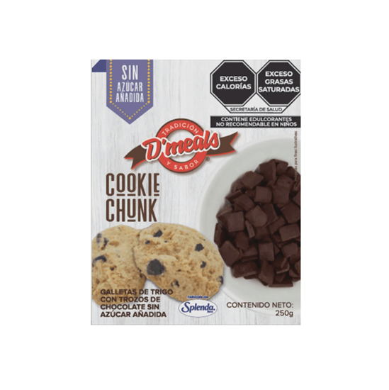 Imagen de Galletas de trigo con trozos de chocolate sin azúcar añadida D'meals Cookie Chunk 250g