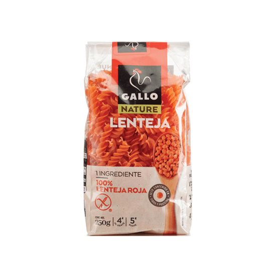 Imagen de Pasta tornillo hecha 100% de lenteja roja Gallo Nature 250g
