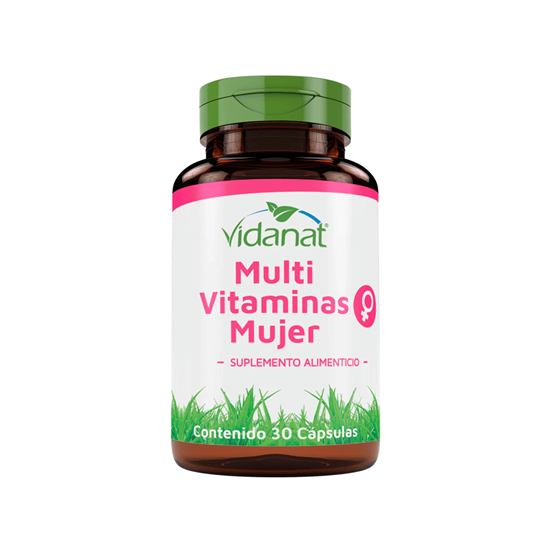 Imagen de Suplemento alimenticio Multi Vitaminas Mujer Vidanat 30 cápsulas