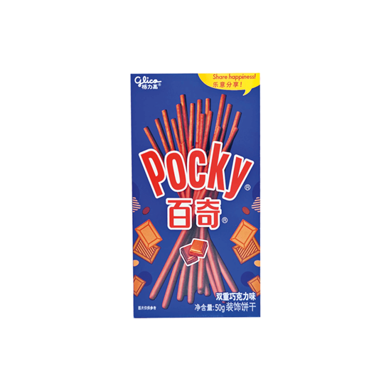 Imagen de Galletas chinas sabor doble chocolate Pocky Baiqi 50g