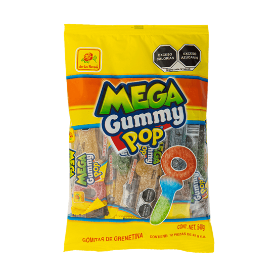 Imagen de Gomitas de llave De la Rosa Mega Gummy Pop 12 pzas de 45g c/u (540g)