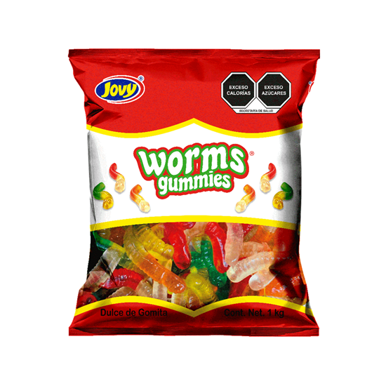 Imagen de Gomitas de gusano Jovy Worms Gummies 1kg