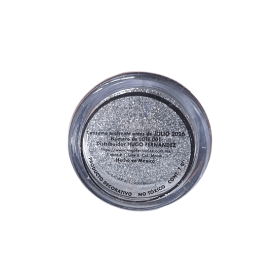 Imagen de Diamantina decorativa comestible color plata Hugo Fdez 7g