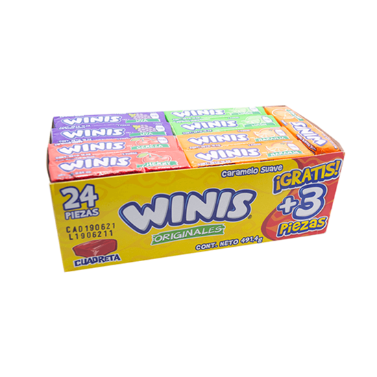 Imagen de Caramelo suave sabores surtidos Winis Originales 27 pzas de 18.2g c/u (491.4g)