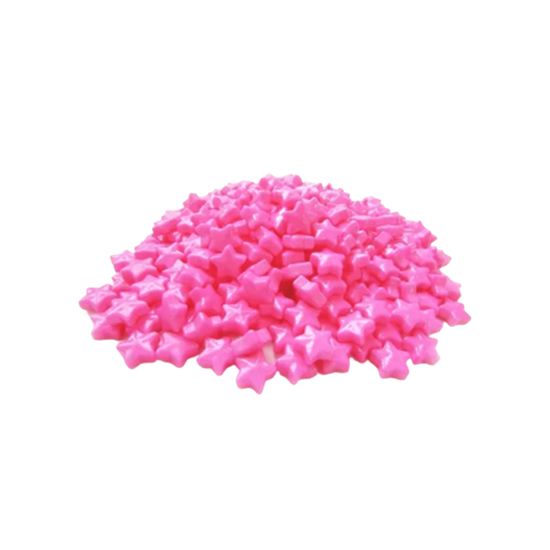 Imagen de Dulces de estrellas de azúcar comprimido color rosa a granel