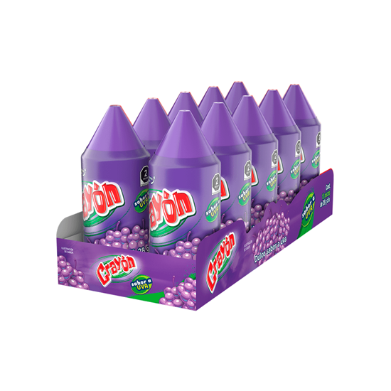 Imagen de Dulce sabor uva Crayón 10 pzas de 28g c/u (280g)