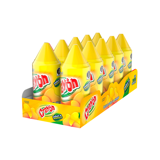 Imagen de Dulce sabor mango Crayón 10 pzas de 28g c/u (280g)