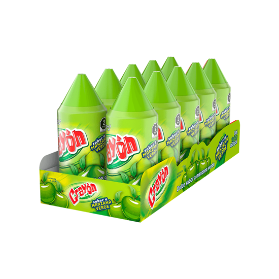 Imagen de Dulce sabor manzana verde Crayón 10 pzas de 28g c/u (280g)