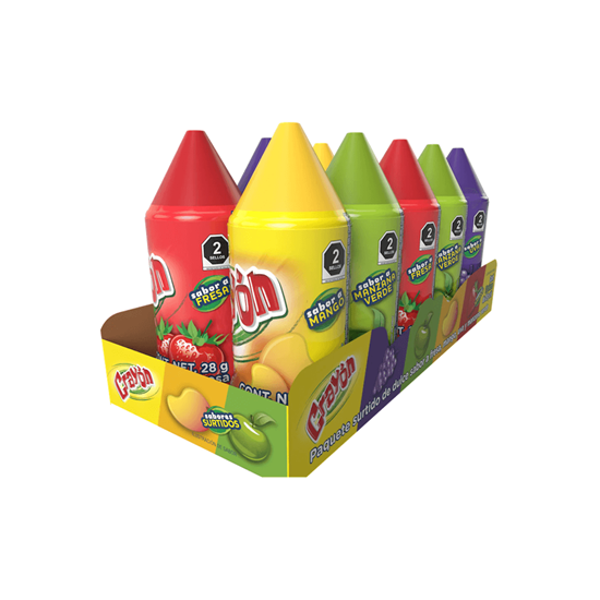 Imagen de Dulce sabores frutales surtidos Crayón 10 pzas de 28g c/u (280g)