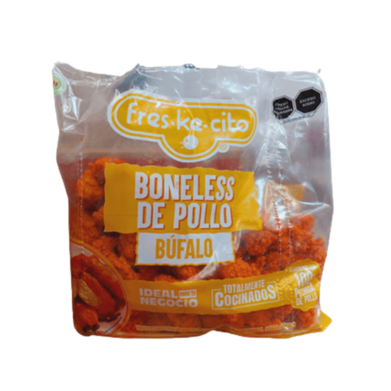Imagen de Trozos de pechuga de pollo empanizados y cocinados boneless sabor búfalo Freskecito 2.5kg