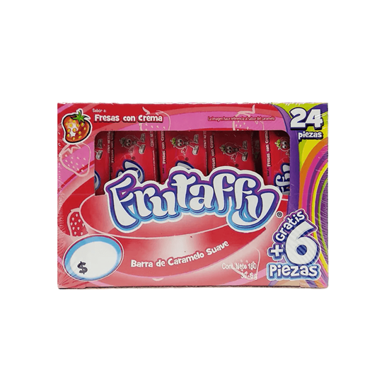 Imagen de Caramelo suave sabor fresa Frutaffy 24 pzas de 6g c/u (180g)