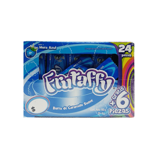Imagen de Caramelo suave sabor mora azul Frutaffy 24 pzas de 6g c/u (180g)