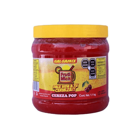 Imagen de Escarchado para micheladas salsa dulce sabor Cereza Pop Salsa Mix Fruti Mich 1.1kg