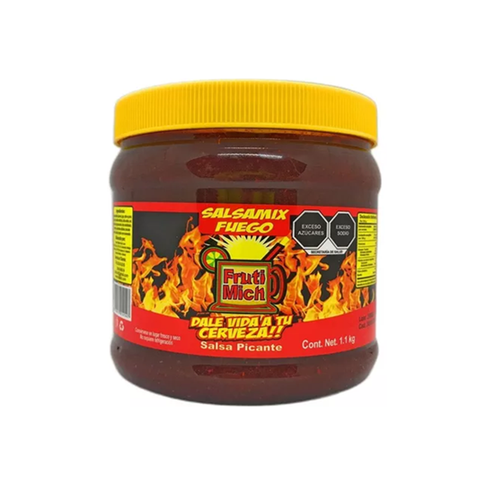 Imagen de Escarchado para micheladas salsa extra picante Salsa Mix Fruti Mich Fuego 1.1kg