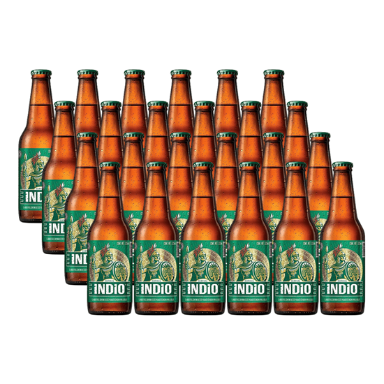 Imagen de Cerveza oscura Indio botella de vidrio 24 pack de 355ml c/u