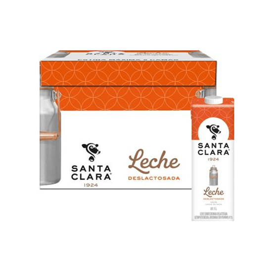 Imagen de Leche Santa Clara deslactosada caja con 12 pzas de 1L c/u