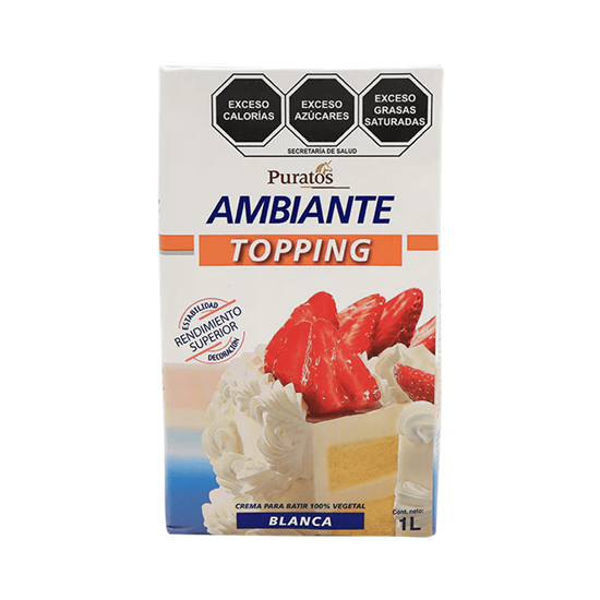 Imagen de Crema para batir 100% vegetal Ambiante Puratos Topping 1L