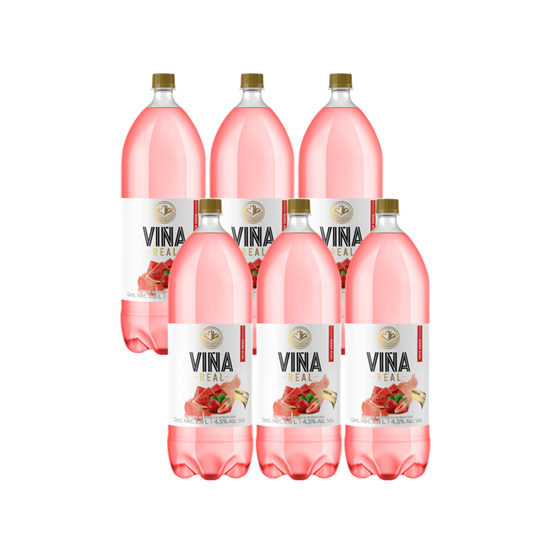 Imagen de Bebida alcohólica preparada sabor fresa sandía Viña Real 6 pzas de 2L c/u
