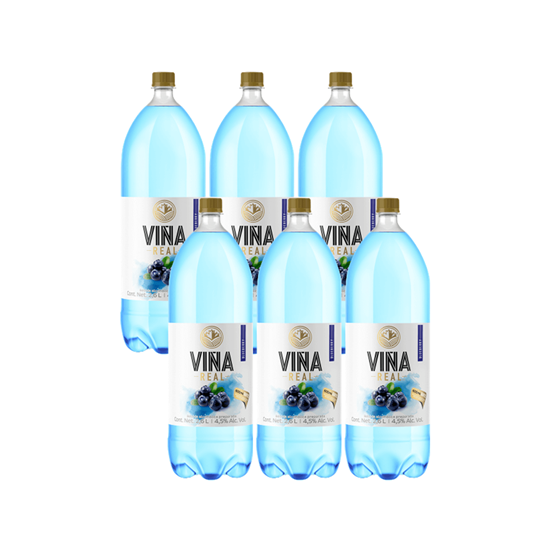 Imagen de Bebida alcohólica preparada sabor mora azul Viña Real 6 pzas de 2L c/u