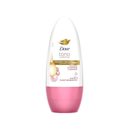 Imagen de Antitranspirante roll-on para mujer Dove Tono Uniforme 48h con aceite de caléndula 50ml