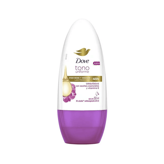 Imagen de Antitranspirante roll-on para mujer Dove Tono Uniforme 48h orquídeas 50ml
