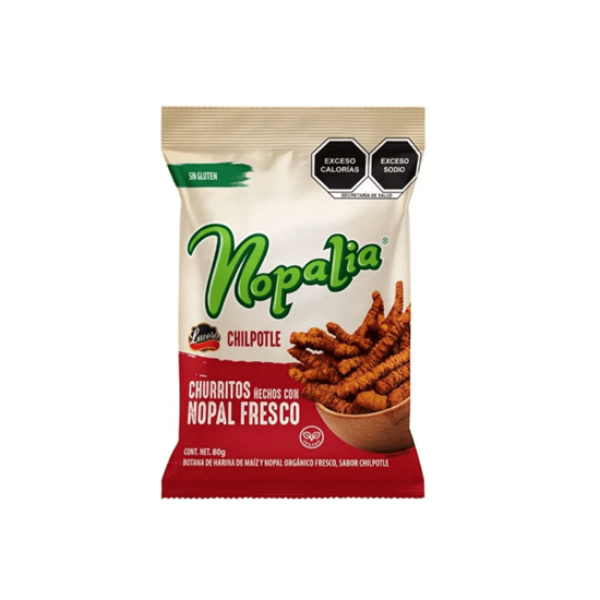 Imagen de Churritos de nopal veganos sin gluten sabor chilpotle Nopalia 80g