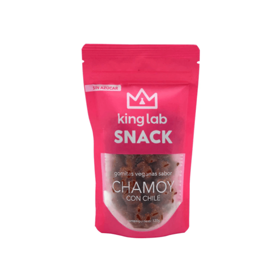 Imagen de Gomitas veganas sin azúcar sabor chamoy con chile King Lab Snack 120g