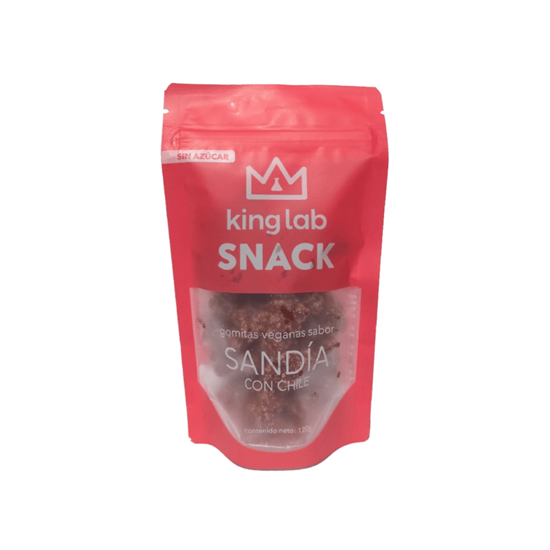 Imagen de Gomitas veganas sin azúcar sabor sandía con chile King Lab Snack 120g