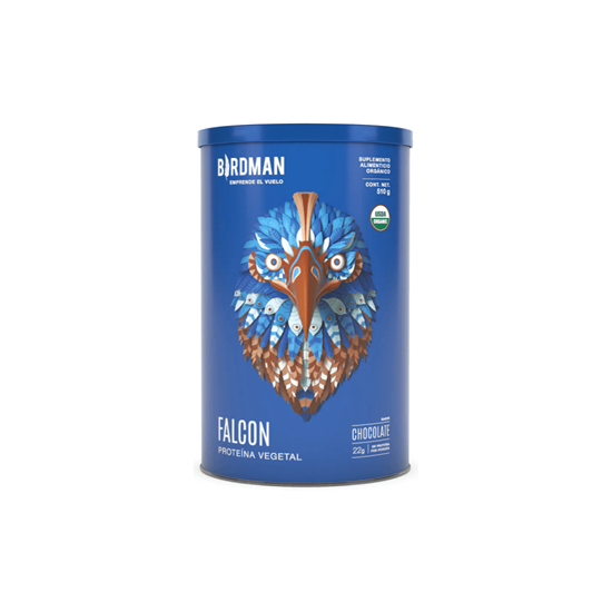 Imagen de Proteína vegetal orgánica en polvo sabor chocolate Birdman Falcon 510g