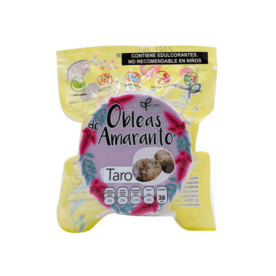 Imagen de Obleas de amaranto veganas, sin gluten y sin azúcar sabor taro Natured 50g