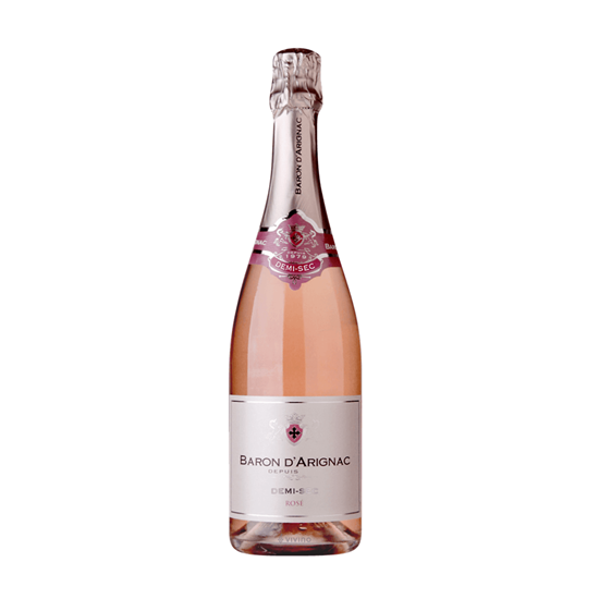 Imagen de Vino rosado espumoso semi-seco francés Baron D'Arignac Demi-Sec Rosé 750ml