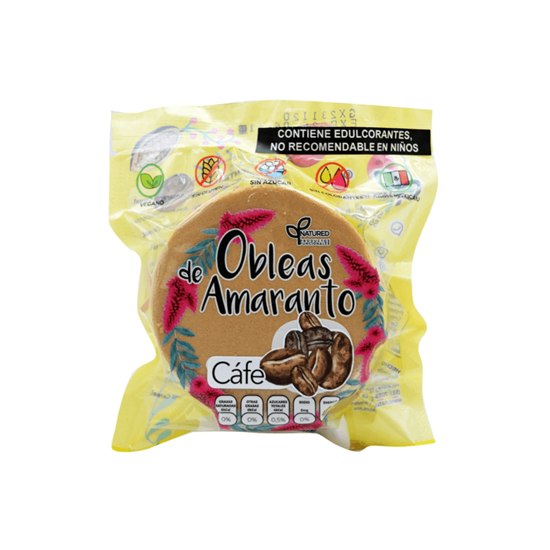 Imagen de Obleas de amaranto veganas, sin gluten y sin azúcar sabor café Natured 50g